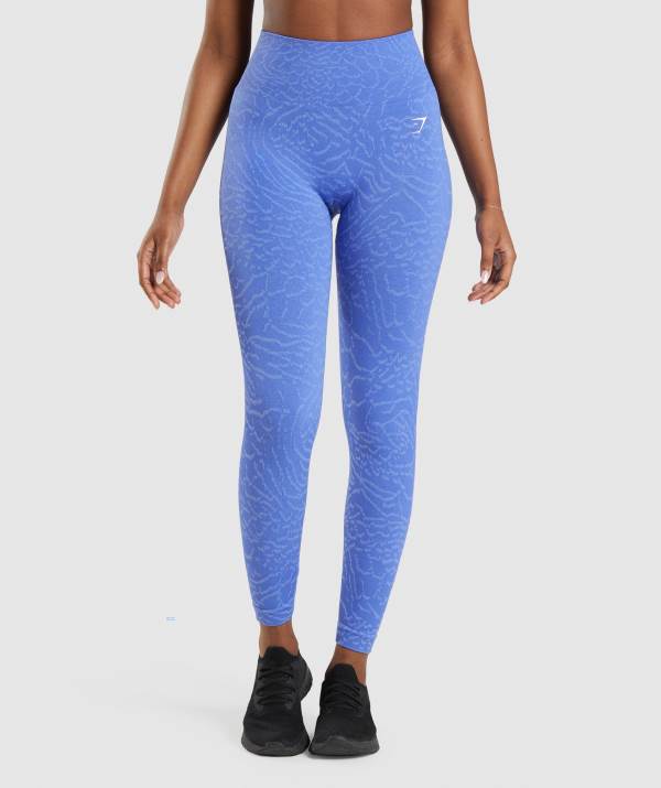 Damske Legíny Gymshark Adapt Animal Seamless Modre | GX4956823
